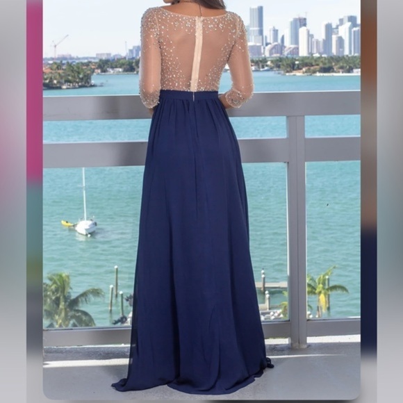 White by Soiéblu Embellished Gown with Sequins and Jewels - Picture 3 of 16